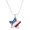 Necklace, variant on USA Star Pendant Necklace Rhinestone Crystal Rhodium Plated 17 Inch Snake Chain J0328