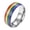 Silver, variant on Rainbow Rings for Women Men Pride Stainless Steel Silver Black Gold Plated 8mm LGBTQ Unique Couple Band Personalized Gifts Jewelry Gold 7
