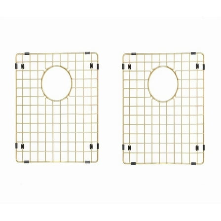 Starstar 50/50 Double Bowl Kitchen Sink Bottom Two Grids, Matte Gold 304 Stainless Steel (15 x 13)