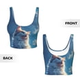 thumbnail image 6 of Sports Bra For Women, Clear Sky Blue Cat Sports Bras For Women High Support, Workout Tank Tops Woman With Removable Cups, 6 of 8