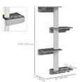 thumbnail image 2 of Light Grey Wall-Mounted Cat Shelf Climber - 4 Platforms & 3 Scratching Posts for Living Room, Bedroom & Small Spaces - Durable MDF Cat Tree, 2 of 7