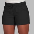thumbnail image 2 of vigerkar Womens Solid Color Slim Straight Shorts Elastic Mid Waist Drawstring Athletic Lounge Shorts (Black, S), 2 of 5