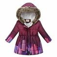 thumbnail image 1 of Manteau d'Hiver en Polaire pour Filles, Imprimé Floral, Veste à Capuche Zippée, Chaud, 1 of 7