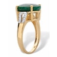 thumbnail image 2 of PalmBeach Jewelry Oval-Cut Green Emerald and White Topaz Two-Tone Split-Shank Cocktail Ring 8.46 TCW Gold-Plated Sterling Silver, 2 of 5