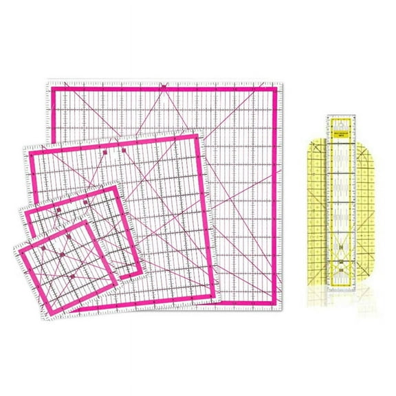 6 Pieces Acrylic Quilting Rulers Square Fabric Cutting Ruler with Clear Mark Ironing for Craft