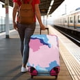 thumbnail image 3 of Stretch Luggage Cover XL(29-32in)– Elastic Travel Suitcase Protector with Handle Openings & Bottom Closure, Washable Polyester Spandex Suitcases Cover, Abstract Geometry Print, 3 of 5