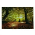 thumbnail image 2 of Fall Cutting Board, Blurry View of Forest Defoliation Mysterious Dramatic Dreamlike View, Decorative Tempered Glass Cutting and Serving Board, Large Size, Pale Green Red Brown, by Ambesonne, 2 of 5