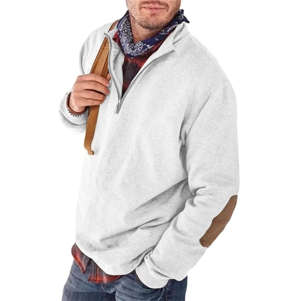 Hombres Jersey con cuello alto Sudadera informal Sudaderas de otoño de manga larga Top con cremallera