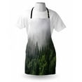 thumbnail image 4 of Evergreen Apron, Forest Overview Tops of Tall Plantation with Fog Rolling Over Wildlife, Unisex Kitchen Bib with Adjustable Neck for Cooking Gardening, Adult Size, Dimgray and Green, by Ambesonne, 4 of 4