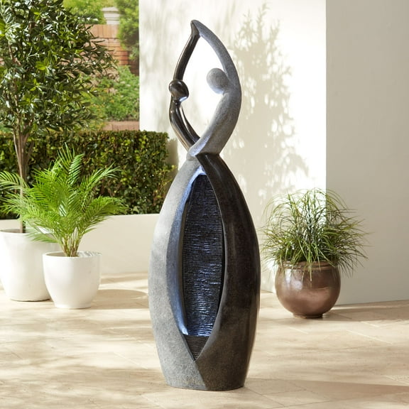 Dancing Couple 57" High Large Modern Indoor Outdoor Decor Faux Stone Floor Fountain with Light LED Outside