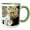 Green/White, variant on 3drose, Leopard. Popular Image, 11oz Two-tone Green Mug