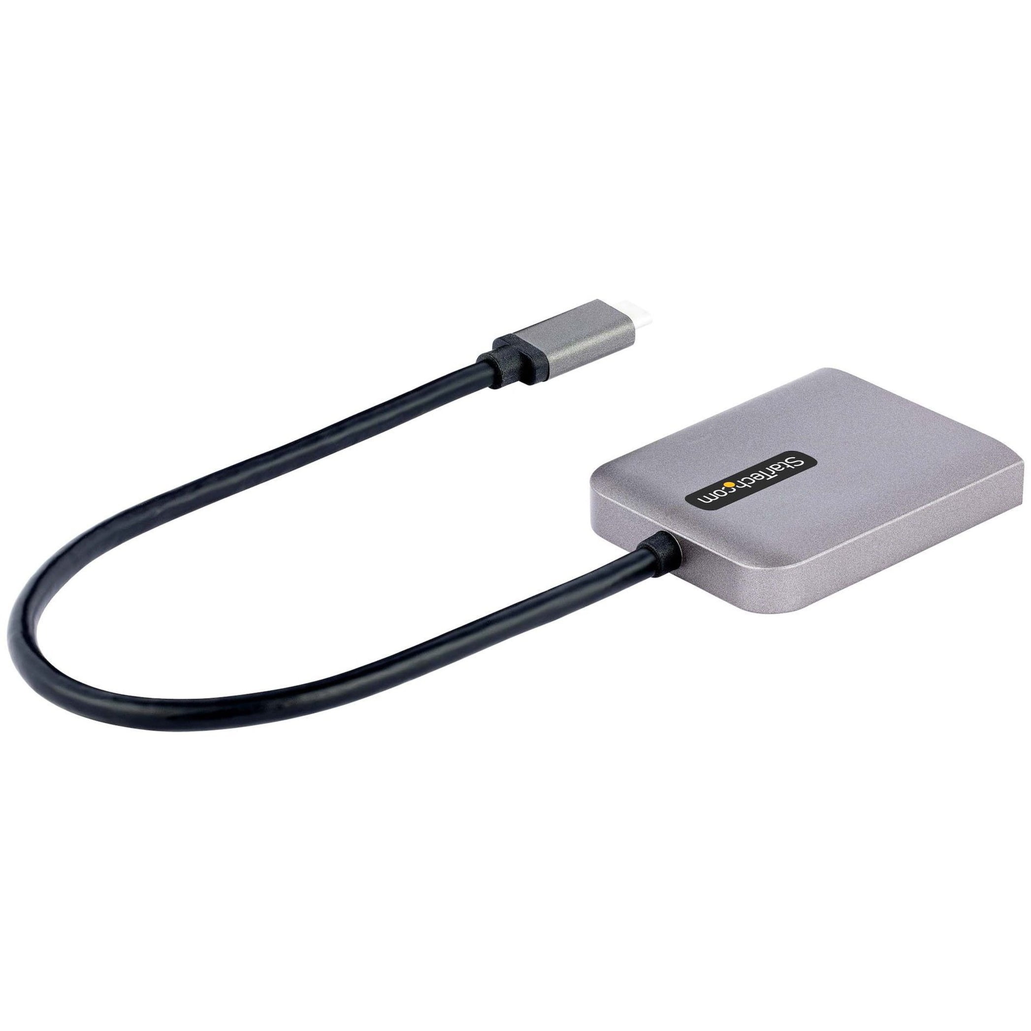 StarTech.com 2-Port USB-C MST Hub, Gray, Gray