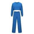 thumbnail image 3 of XFLWAM 2 Piece Outfits for Women Sweatsuit Oversized Long Sleeve Crop Sweatshirt Casual Fall Sets Solid Color Cozy Tacksuit Set, 3 of 5