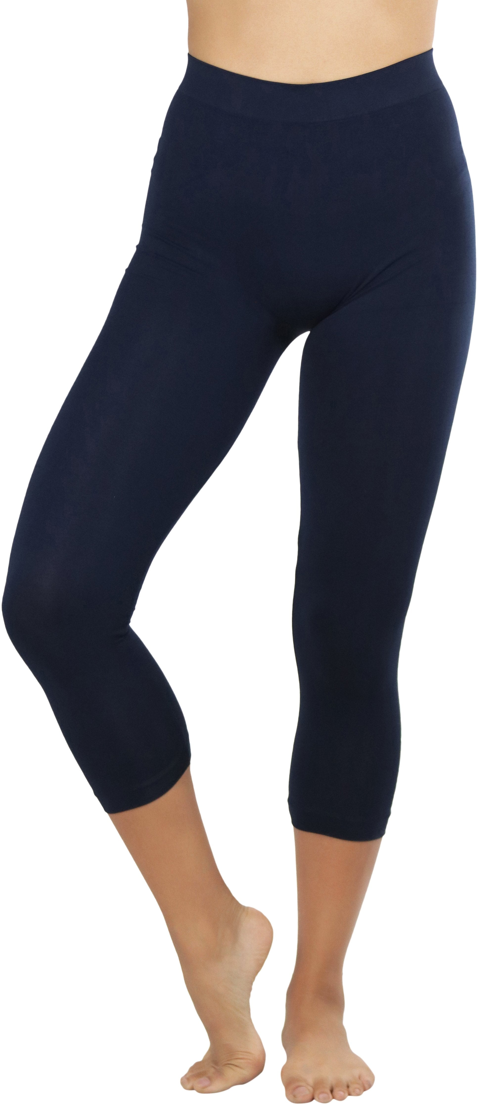 ToBeInStyle Womens Capri Length Seamless Lightweight Stretch Leggings