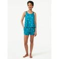 thumbnail image 4 of Joyspun Women's Print Tank Top and Shorts Pajama Set, 2-Piece, Sizes S to 3X, 4 of 5