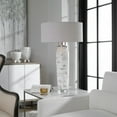 thumbnail image 5 of Uttermost Lenta Ceramic Iron and Crystal Table Lamp in Off White, 5 of 7