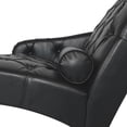 thumbnail image 6 of S-HOME Chaise Lounge Arm Chair in Classic PU Leather with Tufted Back and Pillow, for Living Room or Bedroom , Black, 6 of 12