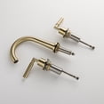 thumbnail image 5 of Two Handles Deck Mounted Bathroom Sink Faucet, Solid Brass Widespread Faucet with 360-degree Swivel Spout, 5 of 8
