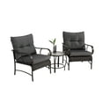 thumbnail image 4 of Enyopro 3-Piece Patio Furniture Set, Outdoor Wicker Rattan Chair Conversation Set with Coffee Table, All-Weather PE Rattan Bistro Set for Backyard, Balcony, Garden, Gray, 4 of 10