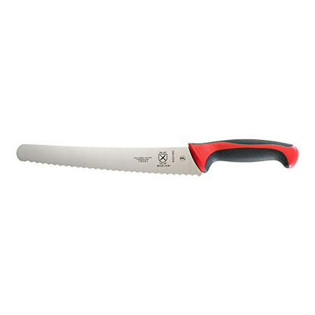 

Mercer Culinary Millennia Colors Red Handle 10-Inch Wavy Edge Wide Bread Knife