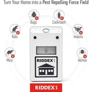 RIDDEX Plus Insect Repellent | Plug in, Mouse Deterrent - Pest Control for Defense Against Rats, Mice, Roaches, Bugs and Insects | Control Pests with No Toxins | White