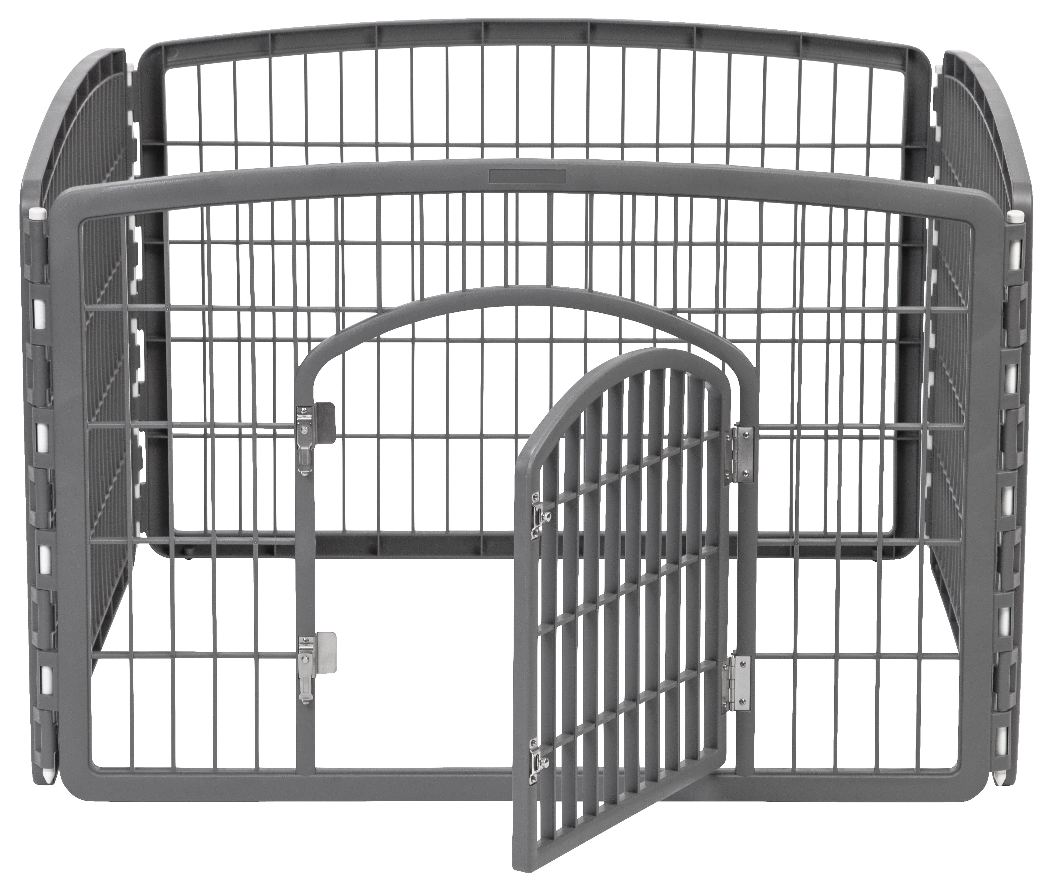 IRIS 24" Exercise 4-Panel Pet Playpen with Door, Dog Playpen, Puppy Playpen, Small and Medium Dogs, Keep Pets Secure