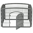 thumbnail image 2 of IRIS USA 24" Exercise 4-Panel Pet Playpen with Door, Dog Playpen, Puppy Playpen, Small and Medium Dogs, Keep Pets Secure, Easy Assemble, Rust-Free, Heavy-Duty Molded Plastic, Customizable, Gray, 2 of 5