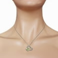 thumbnail image 3 of Galaxy Gold 14K Solid White Gold 22" Heart Necklace with Natural Diamonds and Green Amethyst, 14"-24" Sizes, Symbol of Renewal, 3 of 3