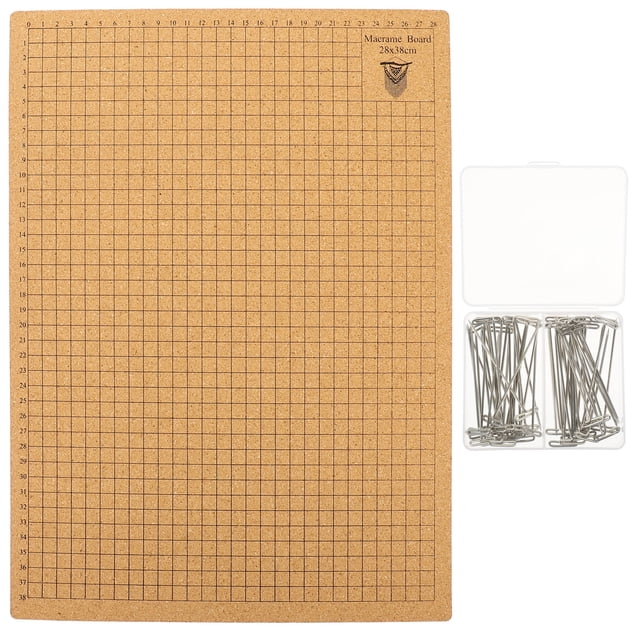 1 Set Cork Board Macrame Board Knotting Craft Board for Measuring Bracelet Project with T Pins