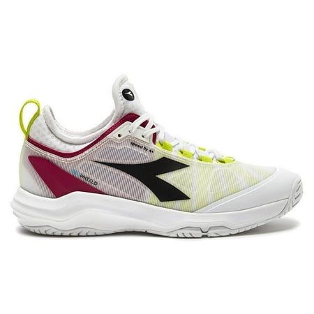 Diadora Women`s Speed Blushield FLy 4 AG Tennis Shoes White and Vivacious ( 7.5 )