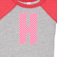 thumbnail image 4 of Inktastic Pink and White Polka Dots Letter H Boys or Girls Baby Bodysuit, 4 of 5