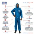 thumbnail image 2 of ViroGuard®, Blue Hazmat Coverall with Hood, Elastic Wrists & Back, Front Zipper with Storm Flap, 2 of 2
