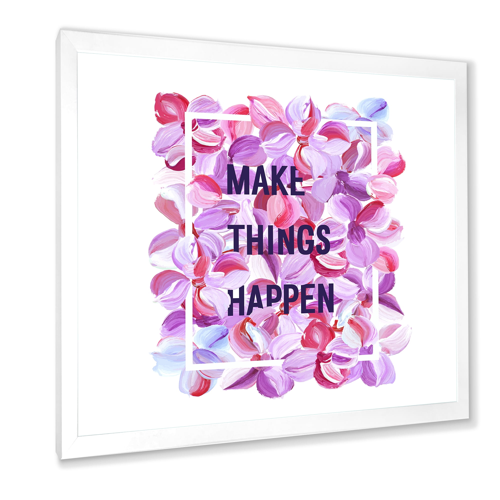 Designart 'Make Things Happen On Purple Flowers' Traditional Framed Art Print