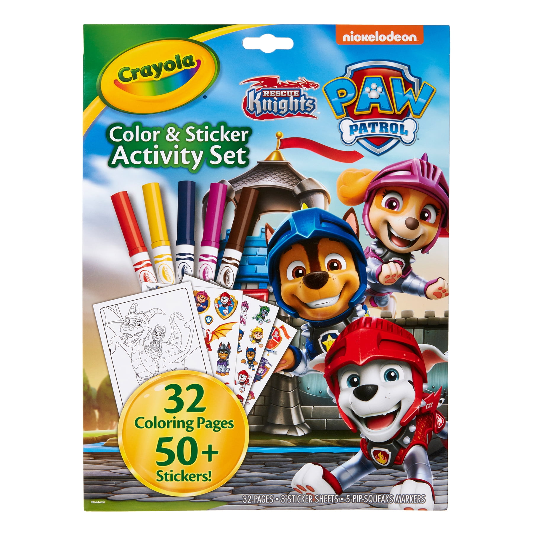 Crayola Color & Sticker Activity Set, Paw Patrol, 3 Sets