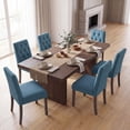 thumbnail image 6 of EOP Dining Chairs Set of 6, Modern Upholstered Fabric Dining Room Chairs, Armless Kitchen Side Chairs with Wood Legs and Padded Seat for Living Room, Bedroom, Kitchen, Blue, 6 of 9