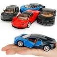 thumbnail image 4 of Model Car 1:36 Pull Back Alloy Racing Car Toy for Kids Boys Collection Tabletop Huada Weiben GTS Yellow, 4 of 6