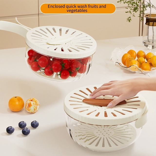 Frutero multifuncional de cocina Nhthy para fácil lavado y almacenamiento, contenedor para mantener frescas frutas y verduras en el refrigerador, recipiente para almacenar bocadillos de frutas con