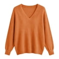 thumbnail image 7 of Perfectbot Women's V Neck Knit Sweater, Long Sleeve Loose Fit Fall & Spring Top with Ribbed Trim, 7 of 7