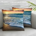 thumbnail image 3 of Chilfamy Sunset Waves Fashion Style Dirt-Resistant Throw Pillow Covers for Couch Sofa Bed Living Room Bedroom Zipper Closure 1PC 22x22in, 3 of 5