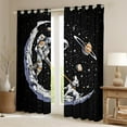 thumbnail image 2 of Feelyou Cartoon Astronaut Print Black Out Curtains, Mystic Outer Space Curtains Pack of 2 (42x63 Each), Dreamy Stars Planet Bedroom Curtains, Curtains and Drapes Room Decor, 2 of 6