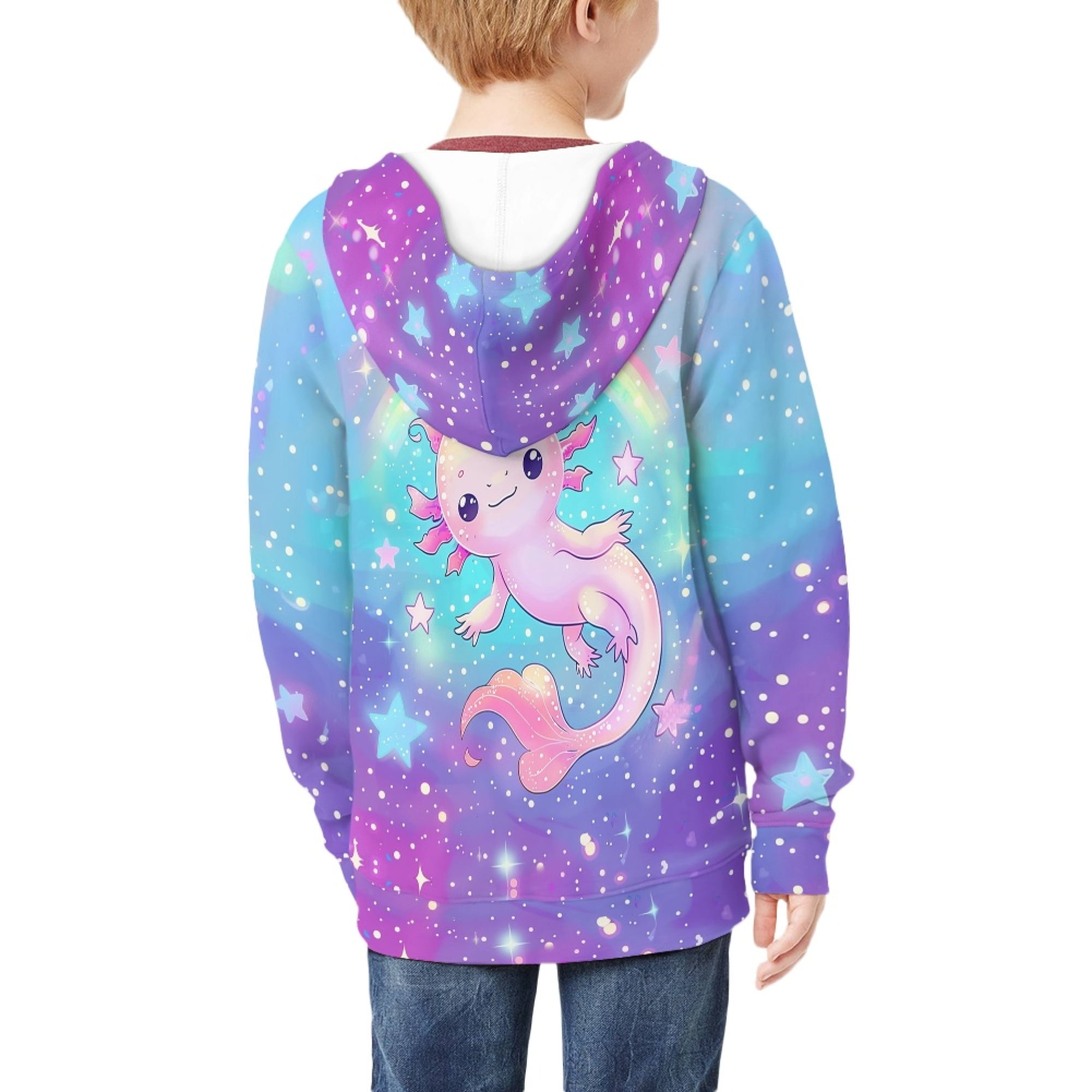 DISNIMO Axolotl Hoodie for Girls Rainbow Hoodie Kids Galaxy Hoodie for Girls 6-7 Hoodies Sweatshirt Boys Hooded Sweatshirts Zip Hoodie Girls Jacket Hoodie Kids Long Sleeve Hoodies Cloth Children