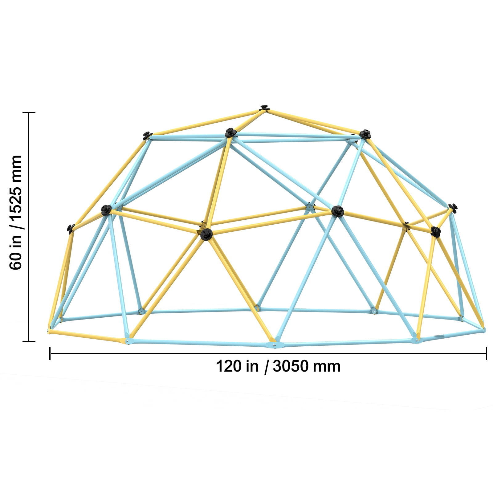 KFFKFF Geometric Climbing Structure, 10FT Dome with Climbing Grips, Supports up to 750LBS, Simple Setup, Ideal for Children Aged 3-10, Outdoor Play Equipment for Backyard Fun