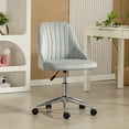 thumbnail image 1 of Vinsetto Velvet Mid-Back Armless Computer Office Task Chair Seat, Grey, 1 of 10