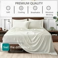 thumbnail image 3 of American Home Collection Bamboo Viscose Sheet Set - Silky Soft, Cooling for Hot Sleepers - 18 Inches Deep Pocket - Premium Sateen Finish - California King, White, 3 of 9