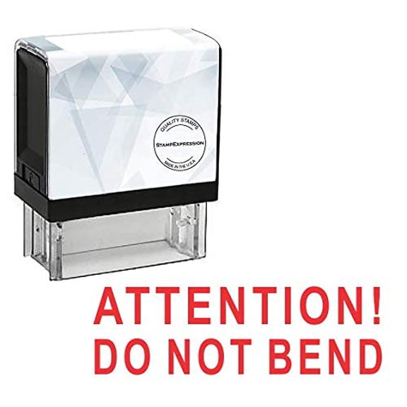 StampExpression - Attention! DO NOT Bend Office Self Inking Rubber Stamp - Red Ink (A-5215)