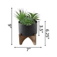 thumbnail image 2 of 5" Artificial Succulent Mix in India Ceramic Planter on Stand, 2 of 2