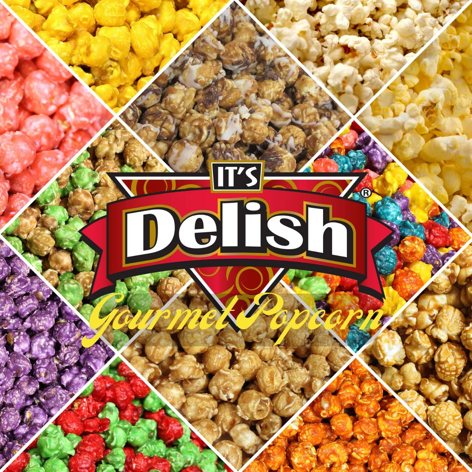 Gourmet Chocolate Popcorn by Its Delish, 16 OZ Jumbo Container  Festive Caramel Corn Air Popped Sweet and Crunchy Glazed Carmel Corn Snack, Movie Night, Parties, Events - Gluten Free, Vegan, Kosher