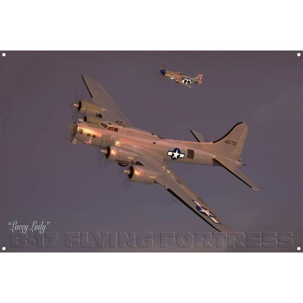 Lacey Lady B 17g Flying Fortress Bomber Metal Art Print By Adam Burch 12 X 18 Walmart Com Walmart Com