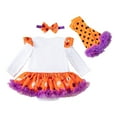 thumbnail image 4 of REgarm Baby Girl Halloween Outfit Letters Pumpkin Ghost Print Long Sleeves Romper Shorts Fall Winter Clothes,1-3 Months, 4 of 7
