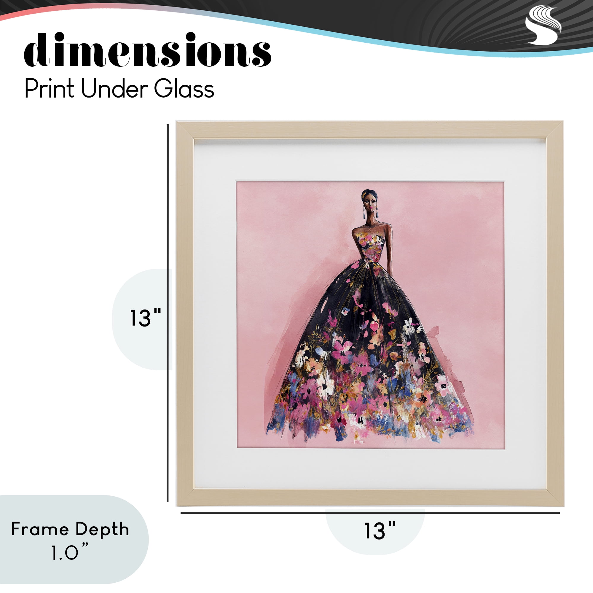 Stupell Industries Floral Reverie Gown Birch Framed Print Under Glass, design by Svetlana Aleynikova